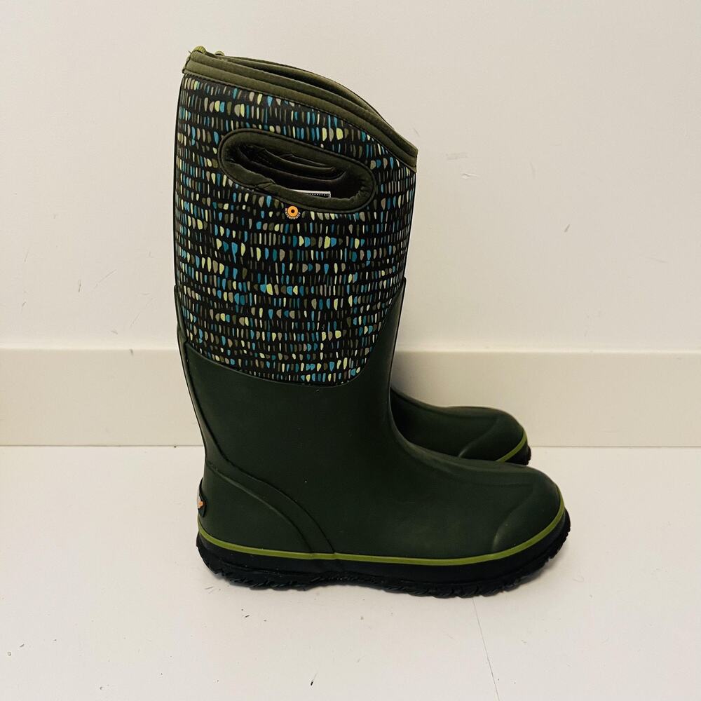 Bogs Olive Green Patterned Tall Waterproof Boots